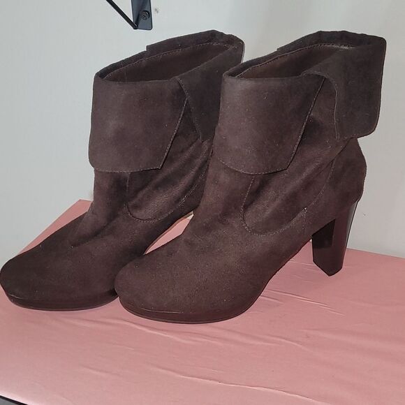 🌴DARK BROWN BLOCK Bohemian HEEL BOOTS - Picture 1 of 3